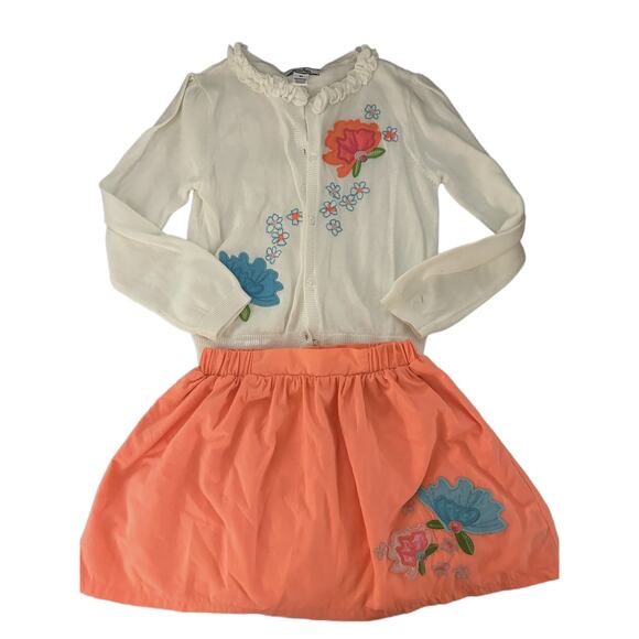 Heartstrings White A Cardigan Fluorescent Skirt With Flowers size 6 - Picture 1 of 7